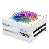 FUENTE DE ALIMENTACION UNYKA 750W GAMING RGB 92%FULL MODULAR BLANCO