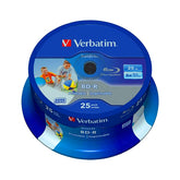 VERBATIM BLU-RAY BD-R 6X 25GB BOBINA IMPRIMIBLE (TORTA) PACK 25