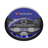 VERBATIM BLU-RAY M-DISC BD-R 25GB 4x BOBINA (CAKE) PAQUETE 10