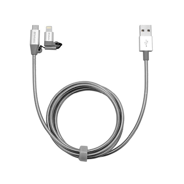 VERBATIM CABO 2 EM 1 LIGHTNING MICRO USB STAINLESS STEEL