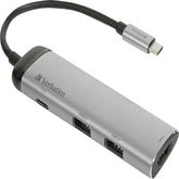 VERBATIM HUB USB-C 2xUSB3 1xHDMI 1XUSB-C PD 100W ALUMINIO