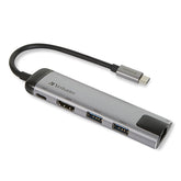 VERBATIM HUB USB-C 2xUSB3 1xHDMI 1XUSB-C PD 100W 1xRJ45 ALUMINIO