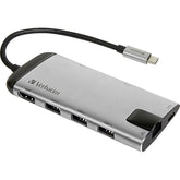 VERBATIM HUB USB-C 2xUSB3 1xHDMI 1XUSB-C PD 100W 1xRJ45 1XC.READER ALUMINIO