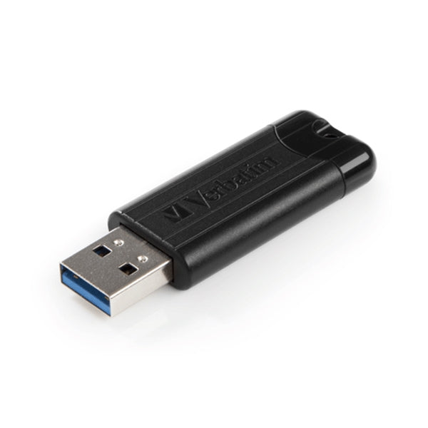 VERBATIM PEN 64GB PINSTRIPE USB 3.0 BLACK