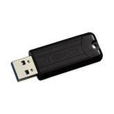 BOLIGRAFO VERBATIM 128GB USB 3.0 RAYAS NEGRO