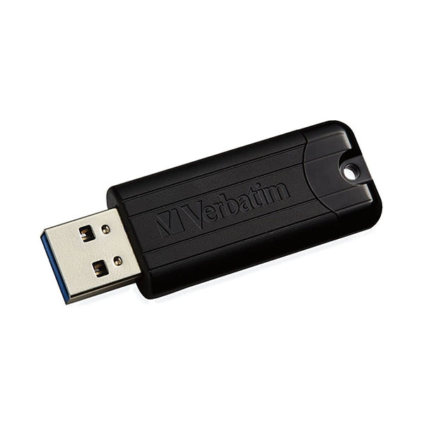 BOLIGRAFO VERBATIM 128GB USB 3.0 RAYAS NEGRO