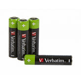 VERBATIM AAA HR03 RECHARGEABLE BATTERIES 4 UNIDS