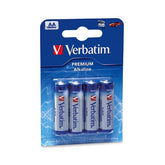 VERBATIM ALKALINE BATTERIES AA LR6 4 UNIDS