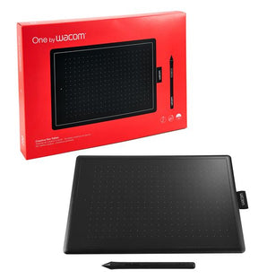 Wacom One by Wacom - Digitizer - Left and Right Handed - 21.6 x 13.5 cm - Electromagnetic - With Cable - USB - Black, Red