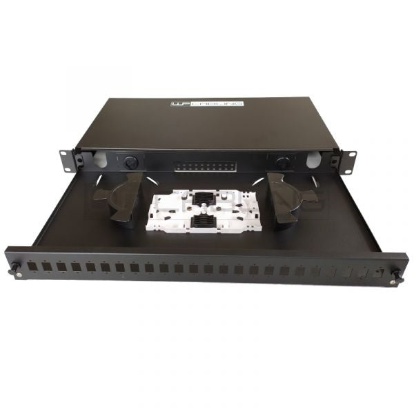 WP CAJÓN RACK CON PANEL 24 PUERTAS 24 LC/DX &amp; SC/SX 19 1U DESM NEGRO RAL 9007