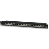 WP RACK PATCH PANEL 1U CAT6A STP 24PORTS RJ45 BLACK