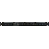 WP RACK PATCH PANEL 19 1U 24P RJ45 CAT6A UTP W/ CABLE MANAGEMENT BLACK