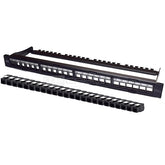 WP RACK PATCH PANEL MODULAR 191U 24P RJ45 CAT6 UTP TOOL LESS KEYS CABLE M BLACK