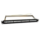 WP RACK PATCH PANEL 24P W/ CABLE MANAGEMENT CAT5e/CAT6 FTP BLACK