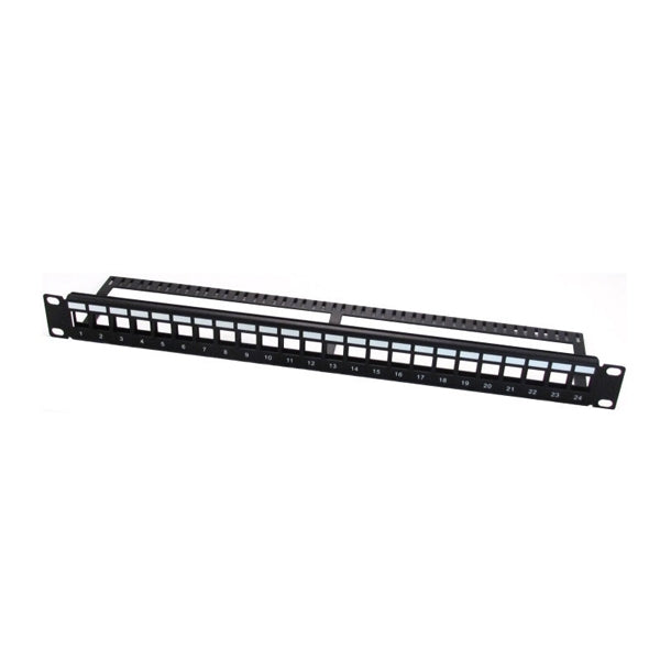 WP RACK PATCH PANEL CABLE MANAGE 24 PORTS CAT5/6 UTP BLACK