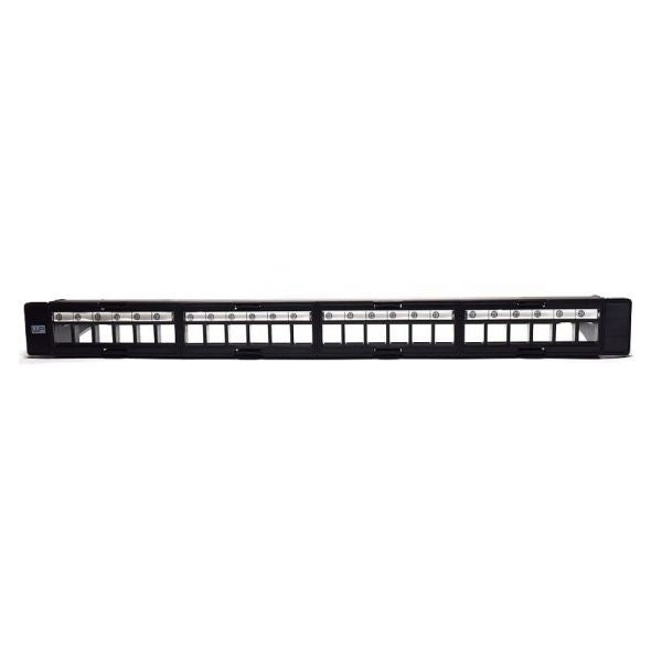 WP RACK PATCH PANEL PROFESIONAL GESTOR DE CABLES MODULARES 24 PUERTOS CAT5/6 UTP NEGRO