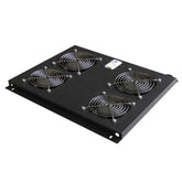 WP RACK COOLING FAN TRAY FOR RNA SERIES 800MM 4xFANS &amp; THERMOSTAT BLACK RAL 9005