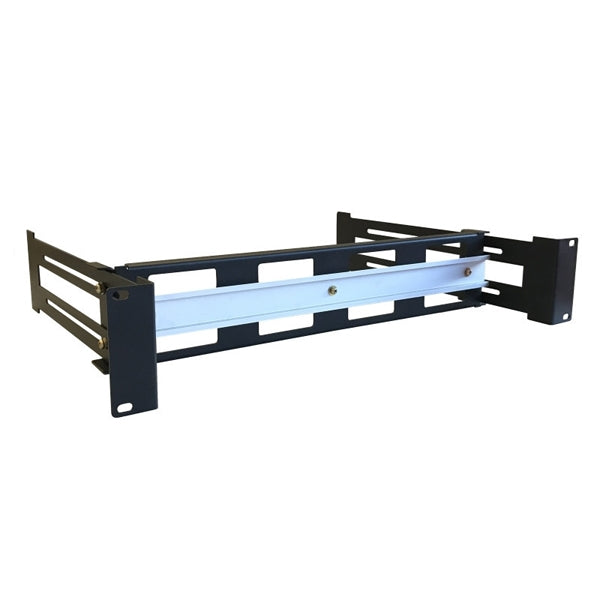 WP RACK RAIL BAR FOR DIN 19 2U ADJUSTABLE DEPTH BLACK RAL 9005