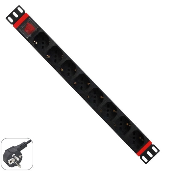 WP RACK RULER SALIDAS 8X SCHUKO 19 PDU CON INTERRUPTOR