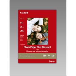 Canon Photo Paper Plus Glossy II PP-201 - Brilhante - A4 (210 x 297 mm) - 275 g/m² - 20 folha(s) papel fotográfico - para PIXMA iP100, iP2600, iP2700, iX7000, MG2555, MG8250, MX7600, MX850, PRO-1, PRO-10, 100