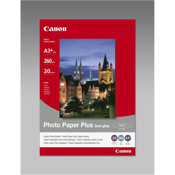 Canon Photo Paper Plus SG-201 - Semi-brilhante - A3 plus (329 x 423 mm) - 260 g/m² - 20 folha(s) papel fotográfico - para i9950, PIXMA iX4000, iX5000, iX7000, PRO-1, PRO-10, PRO-100, Pro9000