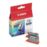 Canon BCI-15 - Pack of 2 - Black - Original - Ink Tank - for i70, 80, PIXMA iP90, iP90v