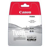 Canon PGI-520BK Twin Pack - Pack de 2 - 19 ml - preto - original - tanque de tinta - para PIXMA iP3600, iP4700, MP540, MP550, MP560, MP620, MP630, MP640, MP980, MP990, MX860, MX870