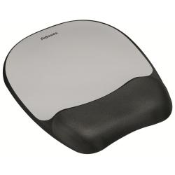 Fellowes Memory Foam - Mouse Pad with Wrist Rest - Silver