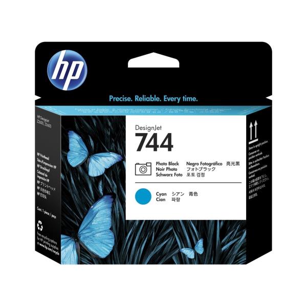 HP 744 FOTO NEGRO-CIAN CABEZAL