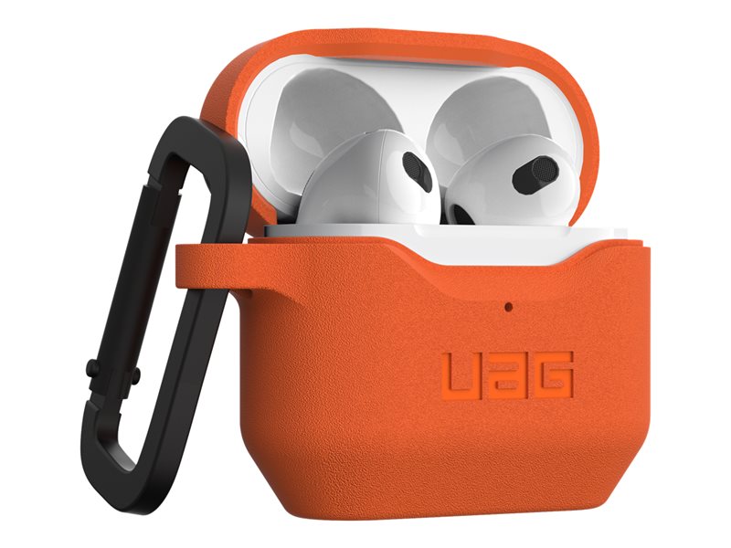 UAG Rugged Case for Airpods (3rd Gen, 2021) - Std. Issue Silicone_001 Orange - Pouch for wireless earbuds - antimicrobial - silicone - orange - for Apple AirPods (3rd generation)