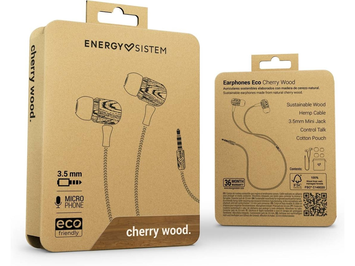 Energy Eco - Auriculares in-ear con micrófono - in-ear - con cable - jack 3,5mm