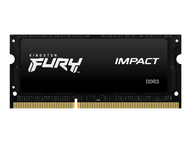 Kingston FURY Impact - DDR3L - module - 8 GB - 204-pin SO DIMM - 1600 MHz / PC3L-12800 - CL9 - 1.35 / 1.5 V - unbuffered - no ECC - black