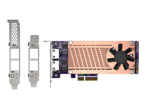 QNAP QM2-2P2G2T - Controlador de memoria - M.2 - Tarjeta M.2 NVMe / PCIe 3.0 (NVMe) - Perfil bajo - PCIe 3.0 x4, 2.5 Gigabit Ethernet - para QNAP QVP-63, TS-453, 473, 673, 832 , 873, TVS-672, 872, h1288, VioStor QVP-85