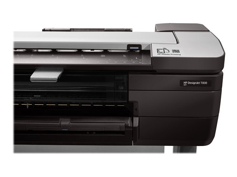 HP DesignJet T830 - 24" multifunction printer - color - inkjet - 610 x 2770 mm (original) - Roll (61 cm) (media) - up to 0.43 min/page (print) - 1 roll - Gigabit LAN, Wi-Fi(n), USB host