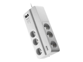 APC SurgeArrest Essential - Surge Protector - AC 230 V - 2300 Watt - output connectors: 6 - Belgium, France - white (PM6-FR)