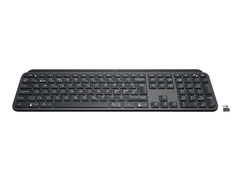 Logitech MX Keys for Business - Teclado - Retroiluminación - Bluetooth, 2,4 GHz - QWERTY - Pan-Nordic - Grafito