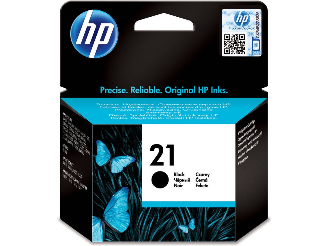 HP 21 - Negro - original - cartucho de tinta - para Deskjet F2149, F2179, F2185, F2210, F2224, F2240, F2288, F2290, F375, Officejet 43XX