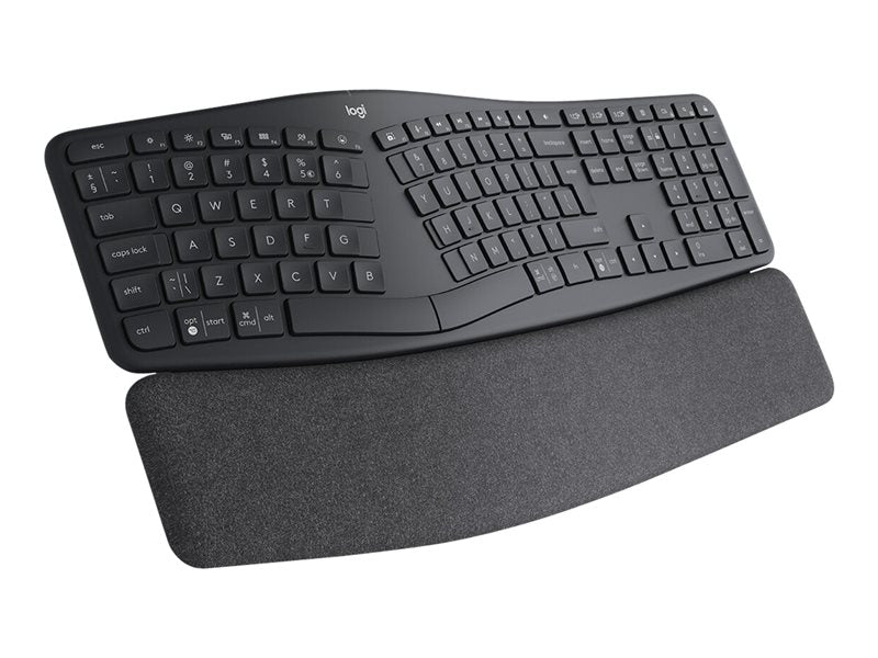 Logitech ERGO K860 Split Keyboard for Business - Teclado - Inalámbrico - Bluetooth LE - QWERTY - Estándar internacional estadounidense - Grafito