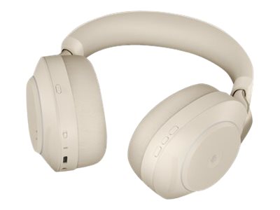 Jabra Evolve2 85 MS Stereo - Headphones - Full Size - Bluetooth - Wireless, Wired - Active Noise Cancellation - 3.5mm Jack - Noise Isolation - Beige - Certified for Teams