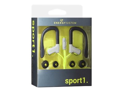 Energy Sport 1 - Auscultadores intra-aurais com microfonoe - intra-auricular - montagem sobre a orelha - com cabo - macaco de 3,5 mm - amarelo