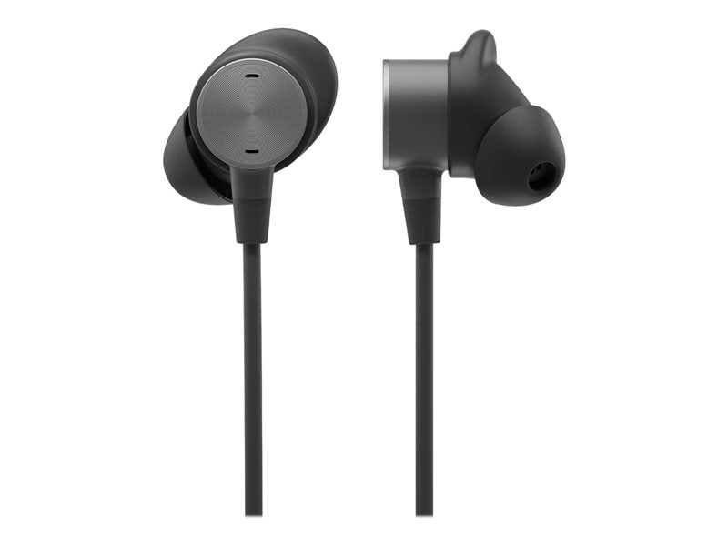 Logitech Zone Wired Earbuds - Headphones - In-Ear - With Cable - 3.5mm Jack - Noise Isolation - Graphite - UC Optimized