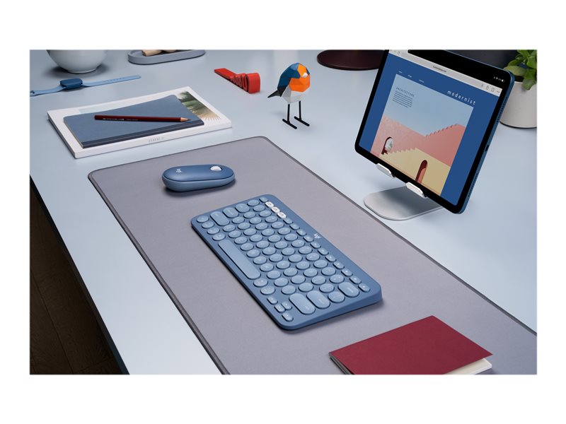 Logitech K380 Multi-Device Bluetooth Keyboard para Mac - Teclado - Inalámbrico - Bluetooth 3.0 - AZERTY - Francés - Blueberry