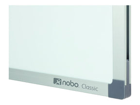 Nobo Classic - Pizarra blanca - montaje en pared - 1500 x 1000 mm - acero lacado - magnético - blanco - marco de aluminio con tapas grises