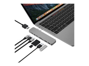 HyperDrive Pro 8-in-2 Hub - Estação de engate - USB-C x 2 - HDMI, Mini DP (GN28D-GRAY)