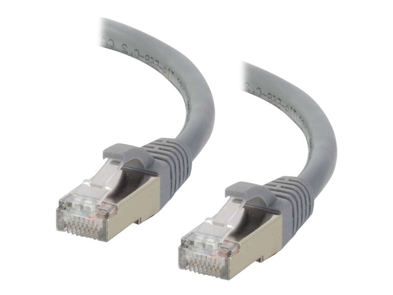 C2G Cat6a Booted Shielded (STP) Network Patch Cable - Patch cable - RJ-45(M) to RJ-45(M) - 20 m - PTB - CAT 6a - molded, knotless, braided - gray (89924)