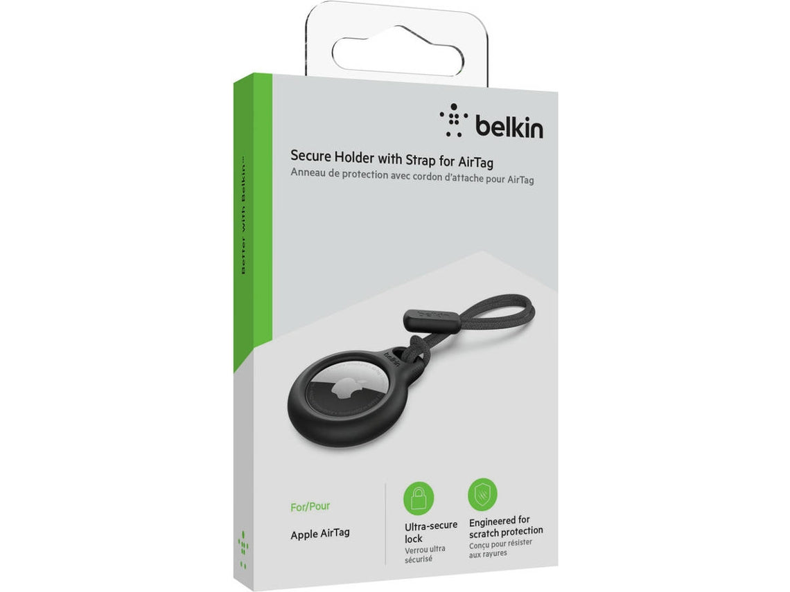 Belkin - Suporte de segurança para etiqueta Bluetooth anti-perda - preto - para Apple AirTag