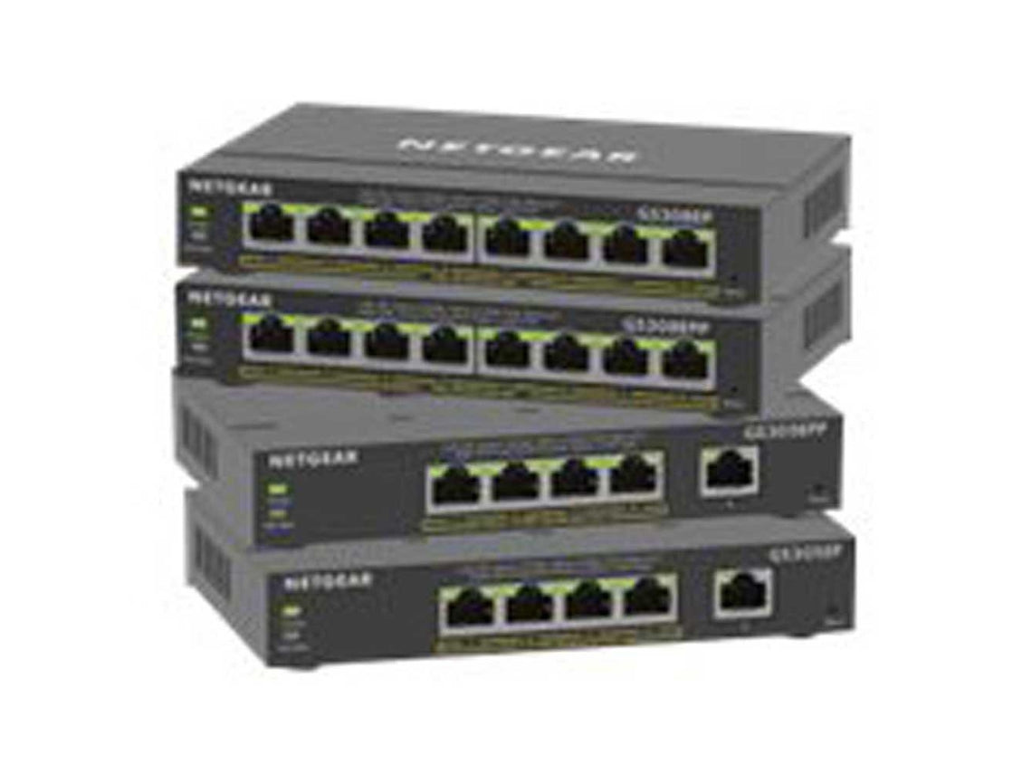 NETGEAR Plus GS305EPP - Interruptor - inteligente - 5 x 10/100/1000 (4 PoE+) - desktop, montável na parede - PoE+ (120 W)