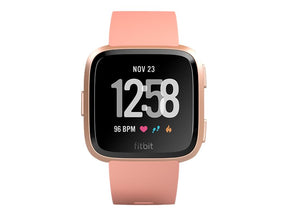 Fitbit Versa - Alumínio dourado rosa - relógio inteligente Com banda - vermelho rubi - Bluetooth, NFC (FB505RGRD-EU)