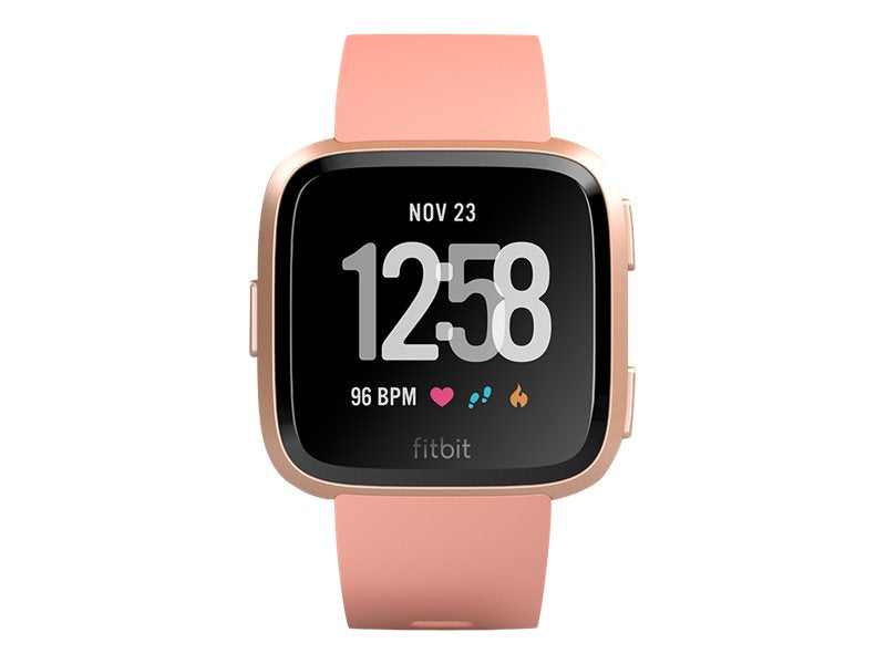 Fitbit Versa - Rose Gold Aluminum - Smart Watch With Band - Ruby Red - Bluetooth, NFC (FB505RGRD-EU)