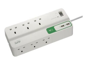 APC SurgeArrest Essential - Surge Protector - AC 230 V - Output Connectors: 8 - UK - White (PM6U-UK)